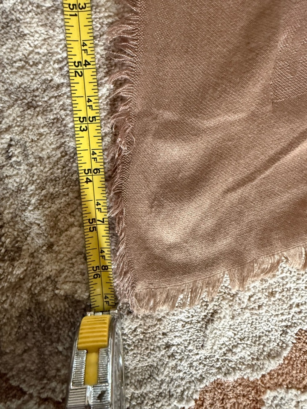 Louis Vuitton taupe Monogram large silk Shawl Scarf 57.5” x 53.5 - Picture 13 of 16